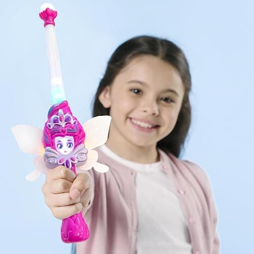 of Dragons, Fairies, and Wizards – Magic Pink Fairy Wand with Fern – Interactive Light-Up Wand with Color Screen, Fairy Wings & 60+ Spells and Animations – Ages 4+ thumbnail 2