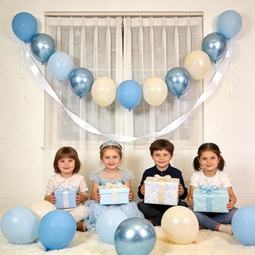 Blue White Sand Balloons Dusty Slate Fog Pastel Metallic Blue Beige Balloon 12INCH Helium Latex Balloon for Arch Kids Birthday Party Decorations Baby Boy Shower Christening Bridal Wedding Decor thumbnail 3