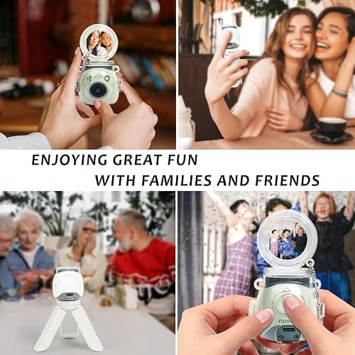 JOYZO Protective Clear Case and Mini Tripod Kit Compatible with Fujifilm Instax PAL, for Instax Pal Hard Case with Selfie Mirror and White Stand Accessories Set - Clear thumbnail 7