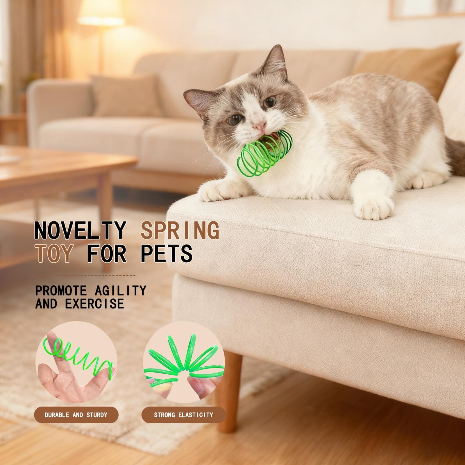 36-Piece Cat Spring Toy Set — A Must-Have Enrichment Cat Toys for Indoor Cats, Solving All Needs for Interactive Cat Toys, Kitten Toys, and Cat Enrichment in One Box. thumbnail 3