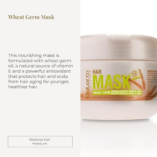 SALERM - Nourishing Hair Mask - 6.74 Oz - with Wheat Germ - for Dry and Damaged Hair - Deep Hair Hydration - Shine and Brightness - Hair Strengthening thumbnail 2
