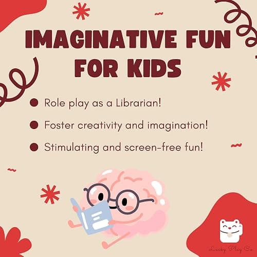 Library Play Notepad for Kids – Pretend Librarian Library Card Books Imaginative Role-Play Playtime Pad – Large 5x7” Notepad, 50 Pages, Made in USA thumbnail 5