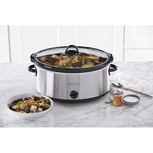 Crock-Pot 7 Quart Oval Manual Slow Cooker, Stainless Steel (SCV700-S-BR), Versatile Cookware for Large Families or Entertaining thumbnail 6