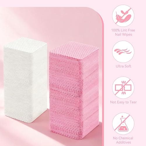 LNDIEHS 720Pcs Lint Free Nail Wipes, Absorbent, Soft, Non-Woven, No Lint | Nail Supplies, Nail Polish Wipe, Pads Gel Nails, Naile Glue Wipes, for Fingernail Polish Remover Eyelash Extensions Nail Art thumbnail 3