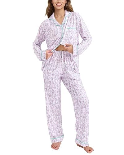 HMPEAIIY Women Y2k Monkey Pajamas Set Button Down Sleepwear Loungewear Pjs for Jammies Party Christmas Thanksgiving Gift thumbnail 3
