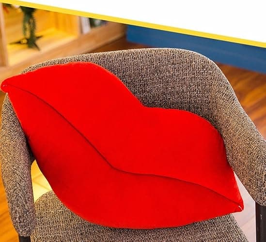 LEVINIS Hot Pink Lip Shape Throw Pillows Girls Soft Velvet Decorative Reversible Pillow Cushion for Bed Couch Office 23.6 x 13.6 Inch thumbnail 5