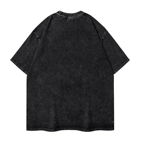 Men Shirts Vintage Short Sleeve Casual Cotton Washed Tees Tops Novelty Style Crewneck for Old Loose T-Shirts thumbnail 3