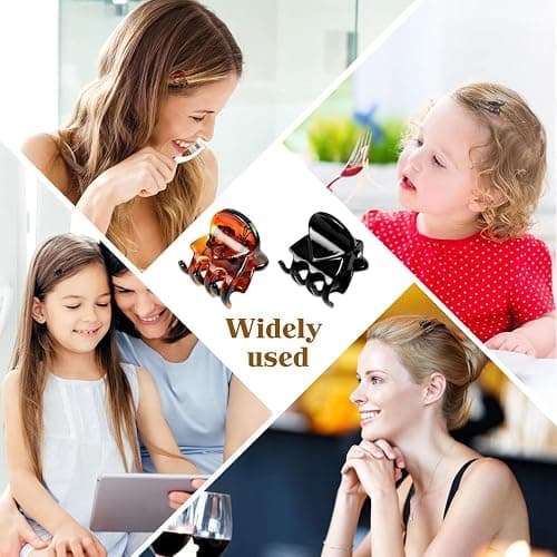 30PCS Mini Hair Clips Small Hair Claws Mini Claw Hair Clips for women with Storage box Non-slip Hair Catch for Women Girl's Hair Black and Brown thumbnail 7