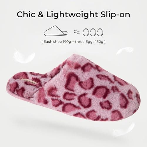 Snug Leaves Women's Fuzzy Scuff Slippers Soft Comfy Memory Foam Non-slip Indoor House Shoes thumbnail 4