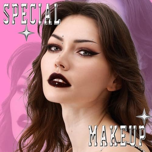 YGDZ Face Gems, Fake Piercings Nose Stud Silver, Fake Eyebrow Piercing, Stick On Face Stickers, Lip Stud, Rave Accessories, Y2k Makeup For Women Men thumbnail 7