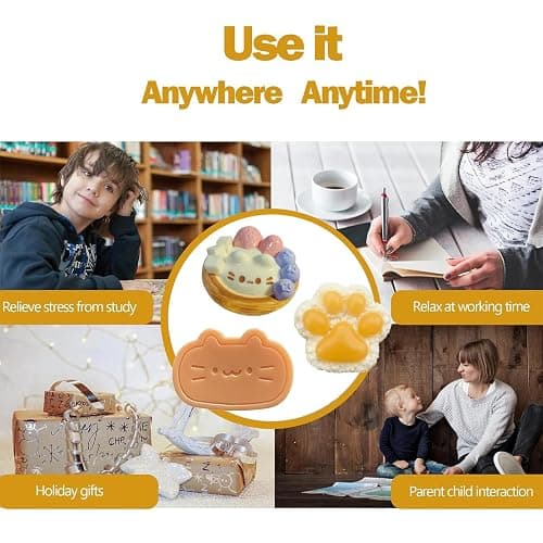 4 PCS Taba Squishy Paw, Taba Squishy Kit, Taba Squishy, Fufu Squishy, Soft Stress Toys for Relaxation Party, Suitable for All Age, Cute Stress Relief Toys for Anxiety Relief thumbnail 7
