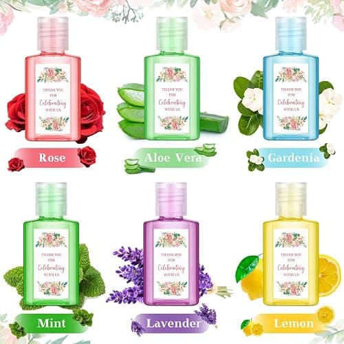 Gejoy 48 Pack Mini Hand Sanitizer Bulk Wedding Party Favors for Guests Hand Sanitizer Travel Size Thank You Hand Soap Gifts for Wedding Personalized Bridal Baby Shower Party Supplies thumbnail 3