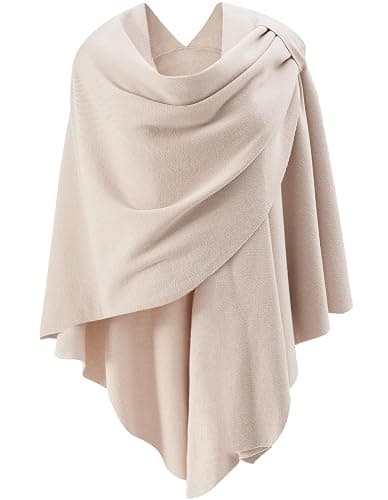 Womens Open Front Poncho Sweater Wrap Topper Knitted Elegant Shawls Cape for Spring Fall Winter - Image 1