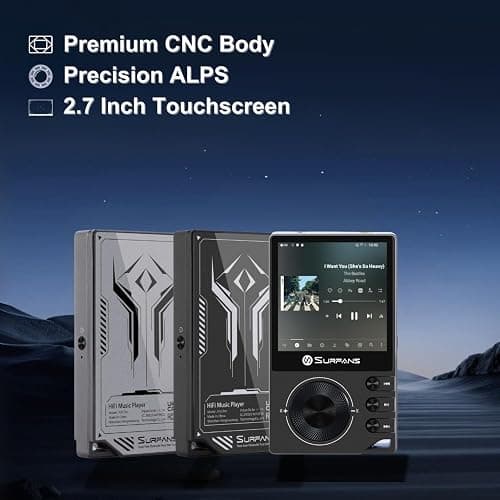 Surfans F20 Pro Hi-Res Music Player, Dual ESS9018 DAC,DSD512, Spotify & Tidal Support, WiFi & Bluetooth LDAC, 4.4mm Balanced(500mW), Expandable 1TB, Touchscreen Portable MP3 DAP (Gray) thumbnail 7