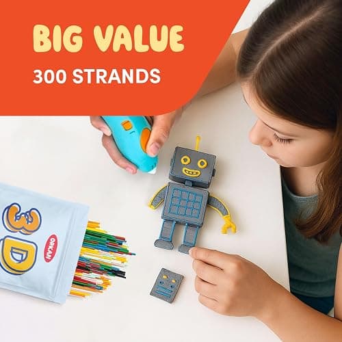 300 x ORKAN 3D Pen Filament Refills | Only Compatible with The 3Doodler Start+ | 15 Rainbow Colors | 6" x 2.5mm PCL Eco-Filament Strands | Safe for Kids | Only for 3Doodler Start+ 3D Pen thumbnail 7