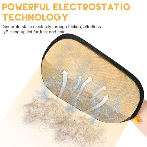VerdeVilla Pet Hair Remover, 2025 Upgrated Five-Finger Electrostatic Pet Hair Removal Gloves, Cat & Dog Hair Remover for Couch, Furniture,Clothing, Animal Fur Removal Tool, Cat Grooming Gloves-2PCS thumbnail 3