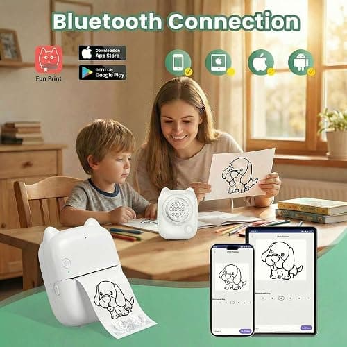 Bolumka AI Voice Sticker Printer, Portable Voice Controlled Mini Printer, Inkless Thermal Sticker Maker for Home Office Study Notes & Label DIY (1 Roll Sticker Paper Included) thumbnail 5
