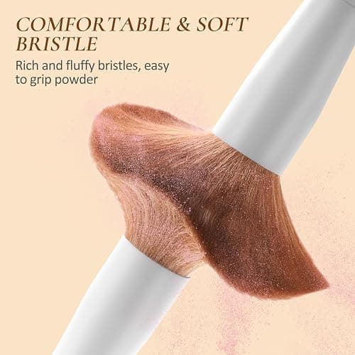 LUXBRU Makeup Brushes With Case 20PCs Professional Makeup Brush Set, Foundation Powder Eyeshadow Brush Set Eyebrow Concealer Contour Travel Brushes Kit with Holder & 2 Powder Puff-White thumbnail 3