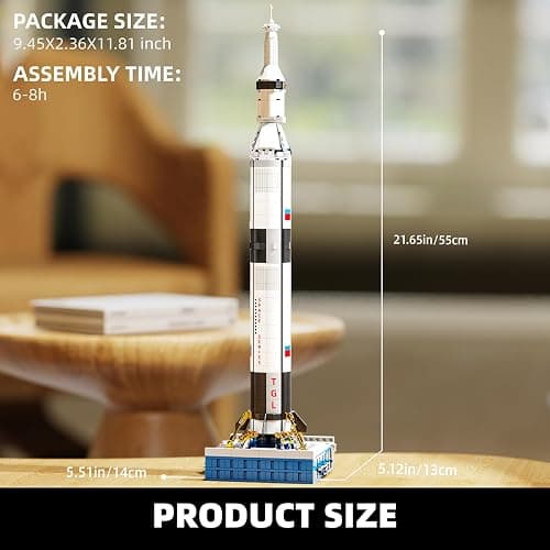 TYCOLE Space Rocket Building Block Set with Launch Stand, DIY Rocket Ship Model with Translucent Design, Cool Collectible Model for Home & Office Decor,Birthday Gift for Adults and Boys 8-14 (846PCS) thumbnail 7