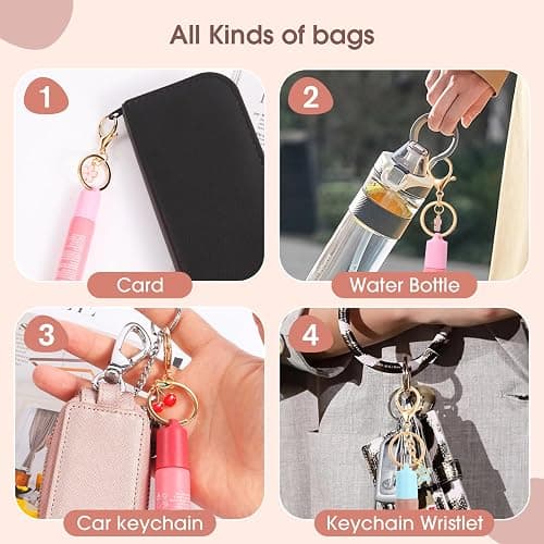 Keychain Cap for Summer Fridays 0.5 Oz Lip Balm keychain,Keychain Cap Compatible with LANGIGE 0.35 oz Lip Balm（No Lip Balm） thumbnail 3