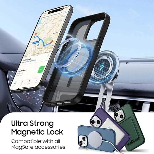 Ntwinro Magnetic for iPhone 12 mini & 13 mini Case (Compatible with MagSafe) with Detachable Wallet & Card Holder for 3 Cards [RFID Blocking] Military Grade Protective Slim Phone Cover, Black thumbnail 4