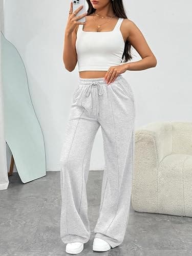 Trendy Queen Womens Wide Leg Sweatpants Baggy Loose Fall Barrel Casual Lounge Athletic Pants Comfy Teen Girl Cute Joggers thumbnail 6