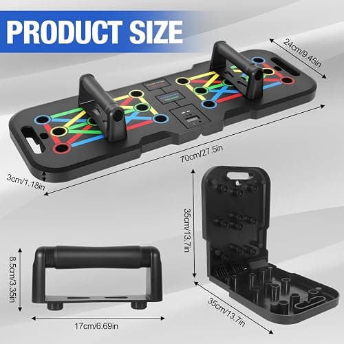 POSKOU Push Up Board Home Exercise Workout Fitness Gym Equipment Strength Training Press up Board thumbnail 2