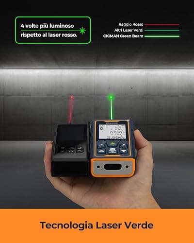 120M Metro laser, CIGMAN telecamera integrata, telemetro laser con fotocamera zoom 4x, schermo LCD, dispositivo di misurazione laser IP65, 16 modalità di misurazione per esterni, (CD-120G) thumbnail 3