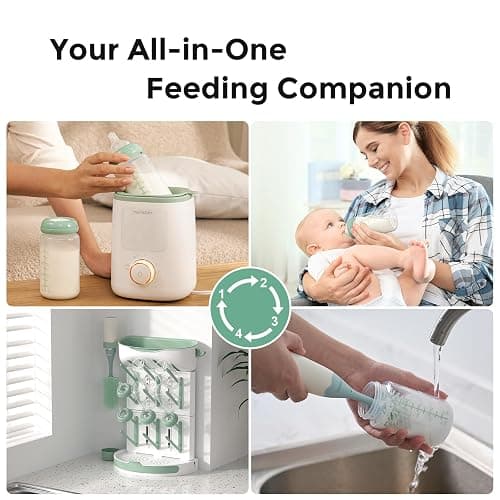 Momcozy Natural Baby Bottle, Wide-Neck, BPA Free Breast Milk Container, Storage Collection Bottle for Fridge & Milk Cooler, Breastfeeding Essential, 11 oz, 4 pcs thumbnail 7