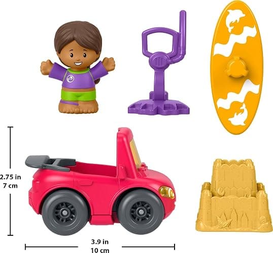Fisher-Price Little People Beach Day Figure & Vehicle Set | 5 Pieces, Outdoorsy Pretend Play, Toddlers & Preschool Kids Ages 1+ Years thumbnail 2