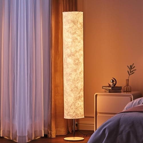 Soft Light Floor Lamp, 58 inch Simple Design Morden Slim Warm Light 3000K LED Tyvek Fabric Shade with LED Lamp for Living Room Bedroom Game Room - Image 1