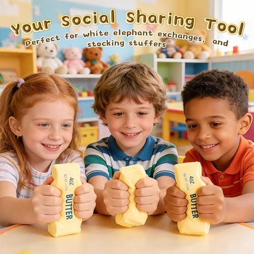 2PCS Slow Rebound Cute Butter Squeeze Stress Balls, 2026 New Realistic Big Squishy Butter Stick Squeeze Toys, Soft Stress Relief Squeeze Ball Toy for Anxiety Hand Relax thumbnail 2