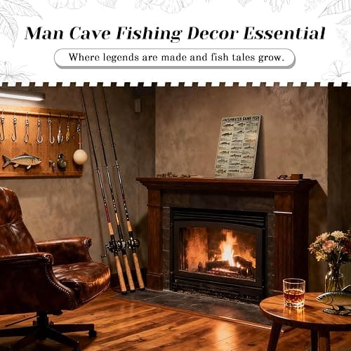 HYBLOM Fishing Decor Vintage Freshwater Game Fish Chart Metal Sign 8x12 IN | Fishing Gifts for Boys Men Dad, for Man Cave Boys Room Hunting Room Lake House Cabin Bedroom, Rustproof, Retro Tin Signs thumbnail 3