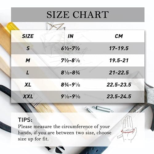 HANDLANDY Work Gloves for Men & Women, Utility Mechanic Working Gloves Touch Screen, Flexible Gardening Gloves for Yard thumbnail 6