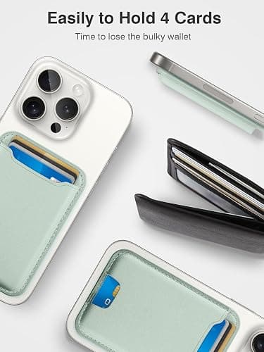 TopMade for MagSafe Wallet, Strongest Magnetic Phone Wallet, 4 Cards Holder | Magnetic Card Holder for iPhone 17/16/15/14/13/12 Series, RFID Blocking, Vegan Leather, Ideal for Daily Use & Travel, Green thumbnail 3
