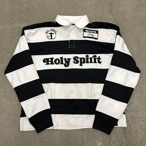 Pdxnyxx Grunge Polo Shirts Women Men Long Sleeve Emo Rapper Striped Collared T Shirt Streetwear Fall 2000s Y2k Vintage Tops thumbnail 5
