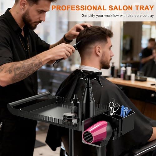 Hairstylist Rolling Cart, Salon Tray Cart on Wheels, Salon Trolley Braiding Hair Rack,Coloring Tray with Holder, Rolling Tool Trolley Hairstylist Station Organizer thumbnail 6