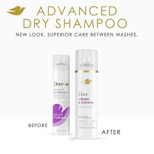 Dove Dry Shampoo Spray, Volume & Fullness, Absorbs Oil to Refresh Hair Without Washing, 5 oz (2-Pack) thumbnail 3