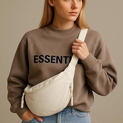 Crescent Crossbody Bags for Women Nylon Slouchy Sling Hobo Bag,Spacious Dumpling Handbag Cross Body Purses for Work Shopping thumbnail 3