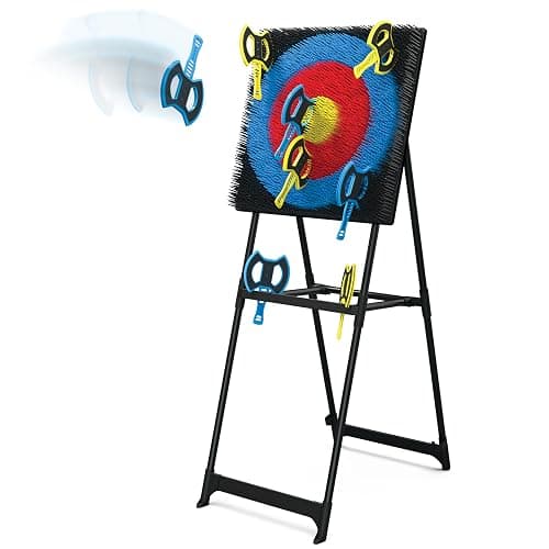 EastPoint Axe Throwing Game Set - 5 ft Tall, Pack of 8 Axes - Unique Bristle Target for Yard Games - Foam Throwing Axes for Safe Lawn Games - Sturdy Alloy Steel Frame for Axe Throwing - Image 1