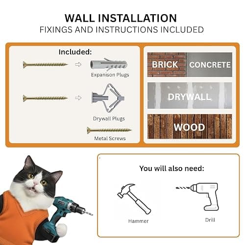 INICIO Cat Wall Shelves - Safe and Sturdy Cat Wall Furniture - Stylish Natural Wood Corner Shelf with 3 Steps for Cats up to 15lbs - Cushioned Perch and Stairs for Climbing and Playing - Dark Brown thumbnail 8
