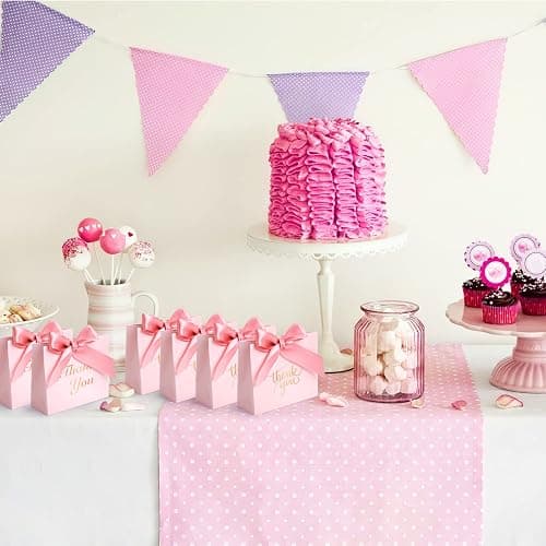 VGOODALL 24PCS Thank You Gift Bags, 4.5x3.9x1.8Inches Mini Party Favor Bags Pink small Candy Boxes with Ribbon Small Gift Boxes for Wedding Bridal Baby Shower Birthday Party thumbnail 3