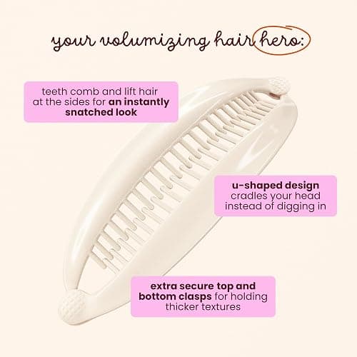 Cobana Banana Clip Hair Clips - Volumizing Hair Claw Clips & Hair Styling Accessories for Thick & Thin Hair - Large 6'' Set of 2 (Neutral) thumbnail 3