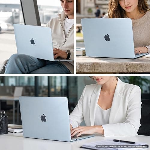 MOSISO Compatible with MacBook Air 13 inch Case M5 2026 M4 2025 M3 M2 2024-2022 A3449 A3240 A3113 A2681, Hard Shell&Keyboard Cover&Screen Film&Type C for MacBook Air 13.6 inch Case, Crystal Sky Blue thumbnail 7