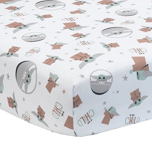 Lambs & Ivy Star Wars Mandalorian The Child/Baby Yoda/Grogu Fitted Crib Sheet - Image 1