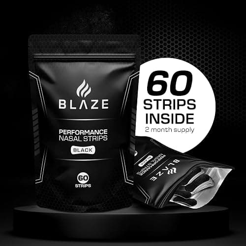 Performance Nose Strips for Breathing (60 Count) - Oil & Sweat Proof Adhesive - Athletic Nasal Strips for Snoring & Sleeping - Black, Wide, Universal Fit, Extra Strength Snoring Solution for Sleep thumbnail 7