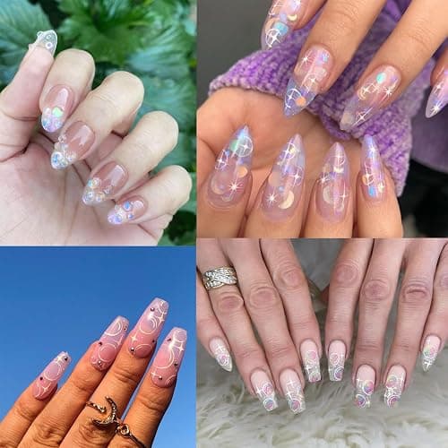 Shell Light Bubble Nail Art Stickers Cute 3D Aurora Bubbles Nail Decals Dreamy Aurora Bubble Star 5D Self-Adhesive Summer Beach Design Nails Design Supplies for Women Nails Art Decorations 1 Sheet thumbnail 7