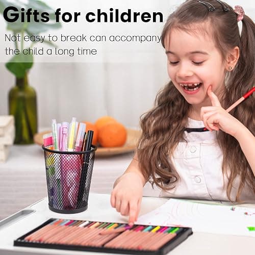 QYH Mesh Pencil Holder Metal Pen Cup Black for Desk 6 Packs thumbnail 2