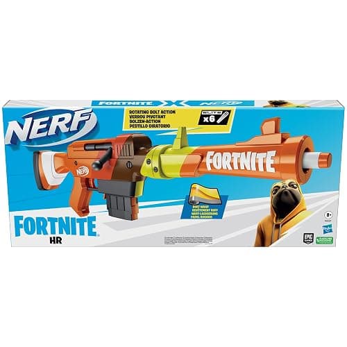 Nerf Fortnite HR Dart Blaster, Ruff Wrap Design, 6-Dart Elite Clip, 6 Nerf Elite Darts, Rotating Bolt Action, Detachable Barrel thumbnail 3