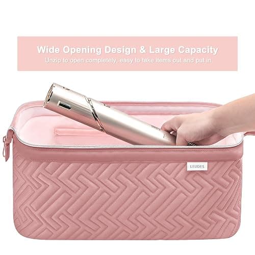 Leudes Hair Tools Travel Bag for Shark Flexstyle Carrying Case Portable Shark Hair Air Wrap Dryer Case Waterproof Dustproof Flat Curling Iron Travel Organizer (Dark Pink) thumbnail 2